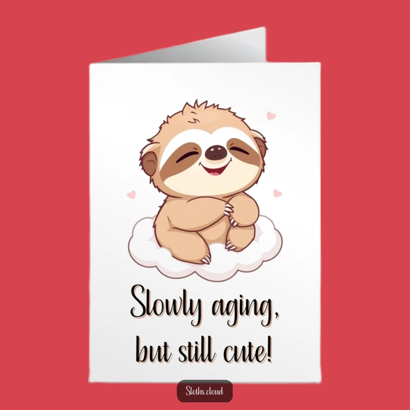 Funny Free Printable Sloth Birthday Card: Giggling Cloud Friend, DIY Downloadable Gift