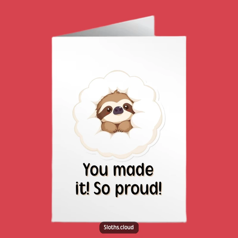 Free Printable Congrats Card: Content Sloth Achiever Funny Downloadable Gift