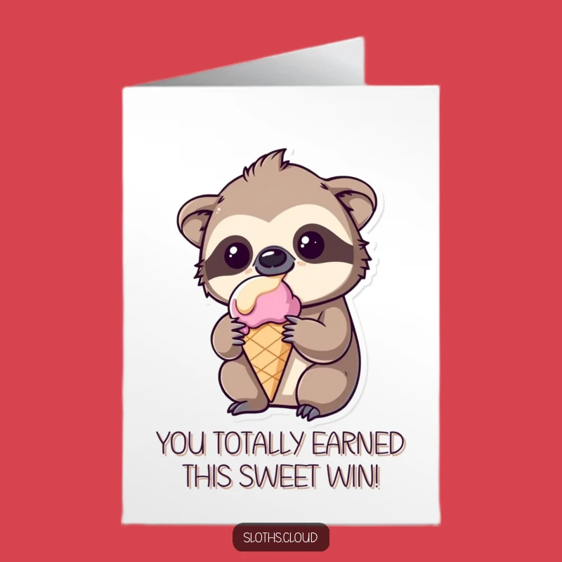 Free Printable Kawaii Sloth Congrats Card: Sweet & Funny Downloadable Celebration