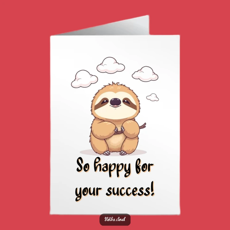 Free Printable Sloth Congrats Card: Gentle Sloth Achievement Downloadable