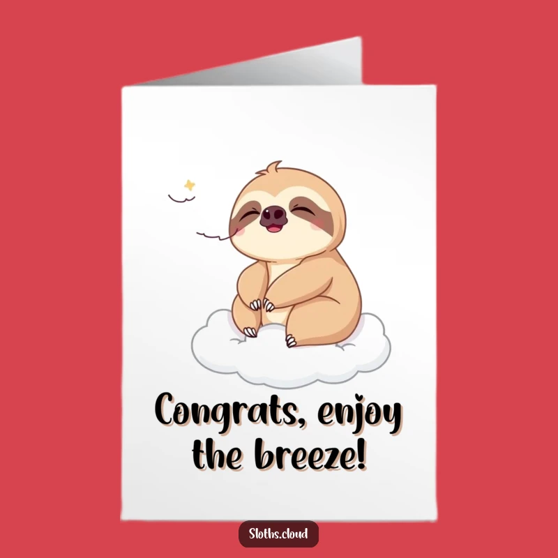 Free Printable Sloth Congrats Card: Relaxed Downloadable for Breezy Success!
