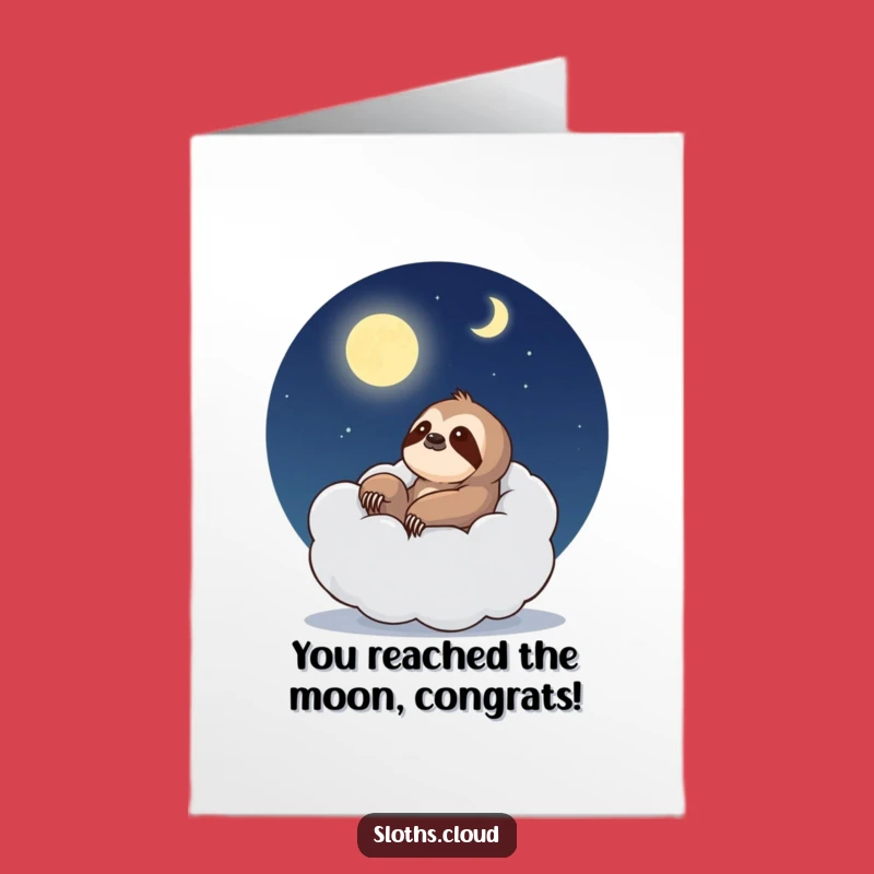 Free Printable Sloth Congrats Card: Cloud Lounger, Serene Downloadable Gift