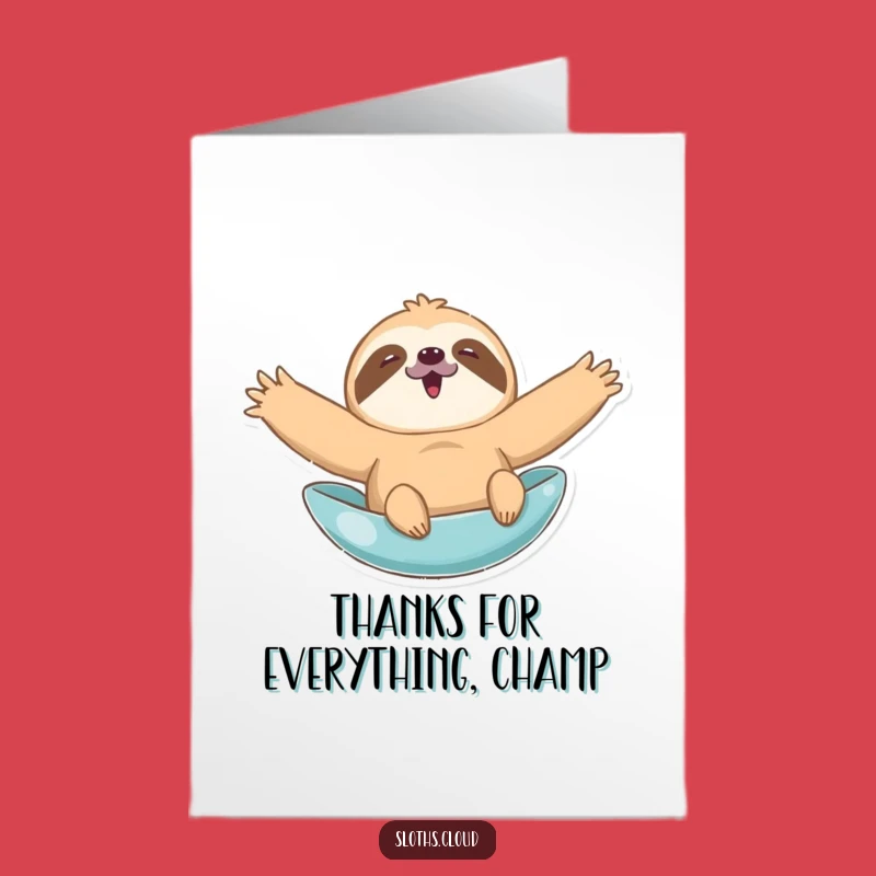 Free Printable Sloth Thank You Card: Arms Out Sloth Downloadable Gift