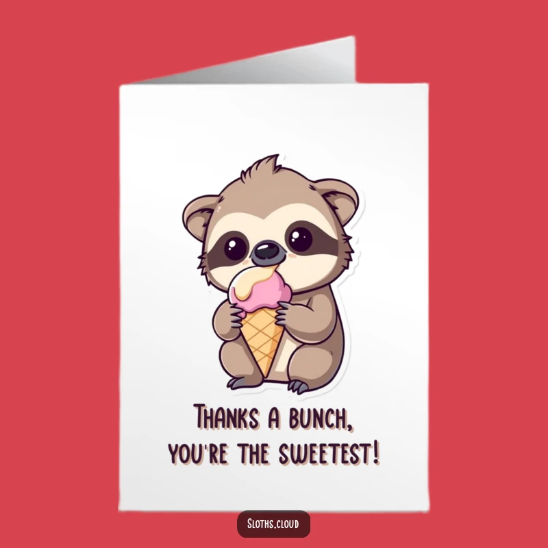 Amused Sloth Thank You Card: Free Printable Kawaii Appreciation Download
