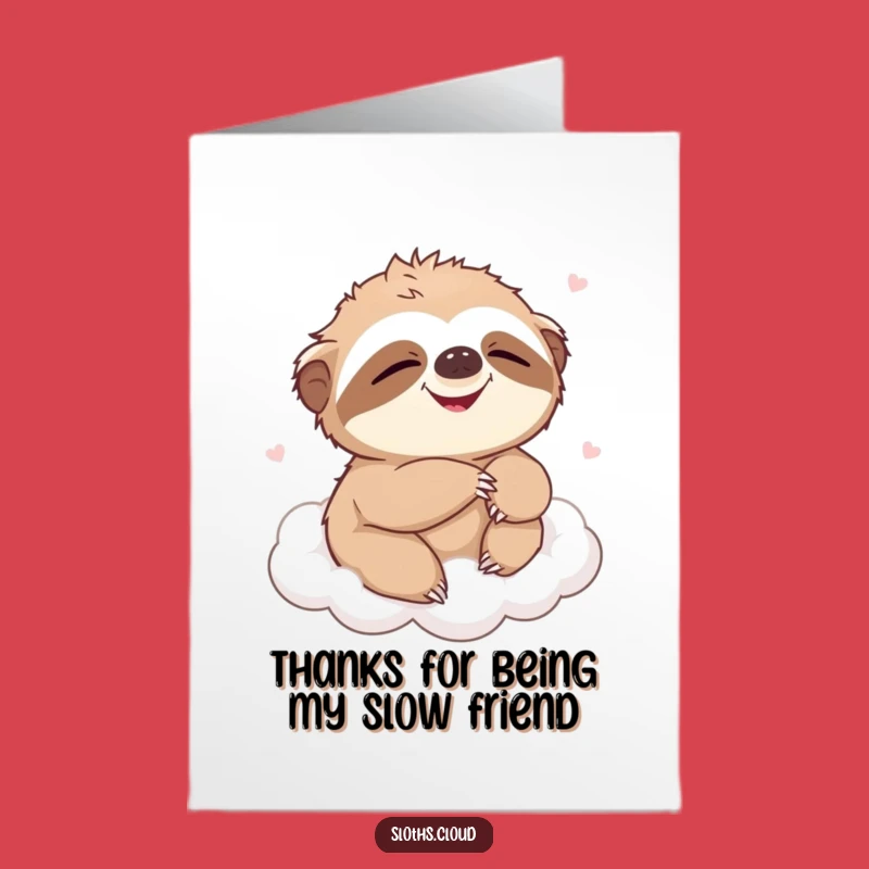 Free Printable Sloth Thank You Card: Cloud Giggles, Heartfelt Downloadable Gift