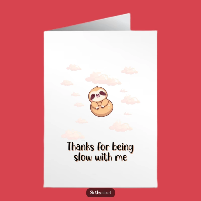 Free Printable Sloth Thank You Card: Cute Sloth Cloud Thank You Downloadable Gift