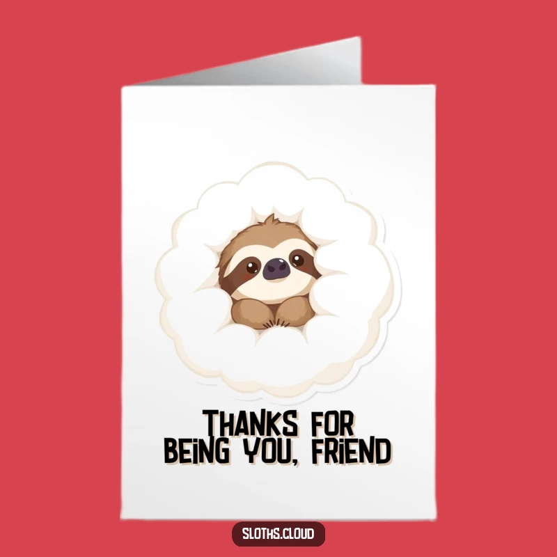 Free Printable Thank You Card: Content Sloth Grateful Funny Downloadable Gift