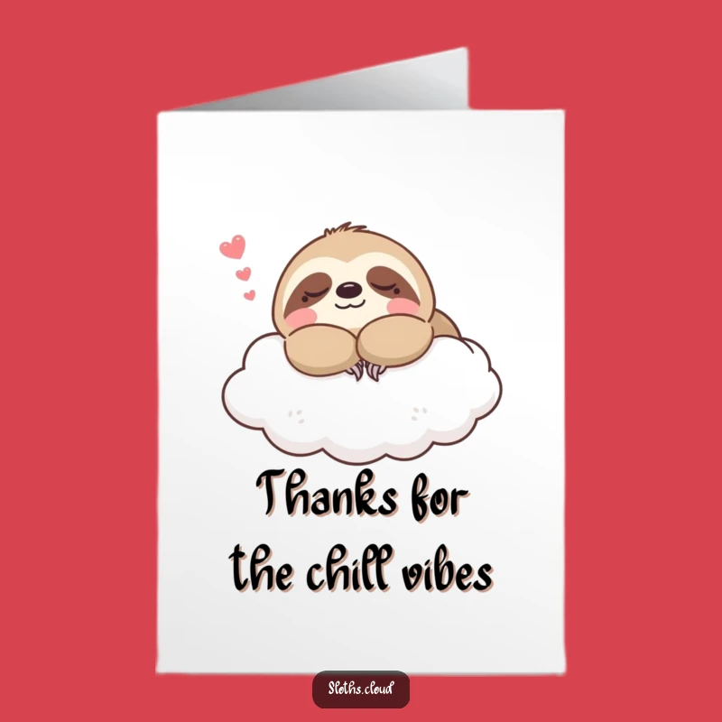 Free Printable Thank You Card: Kawaii Sloth Napping, Relaxed Downloadable Gift