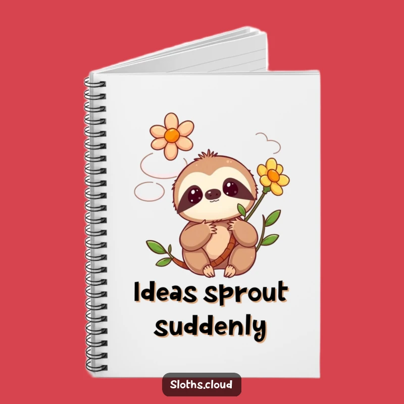 Funny Kawaii Sloth Notebook: Surprise Blooming Flower Cloud Journal Gift