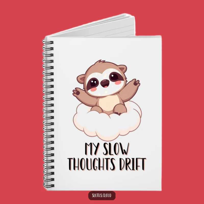 Kawaii Sloth Cloud Wave Funny Notebook, Jot Down Your Daydreams