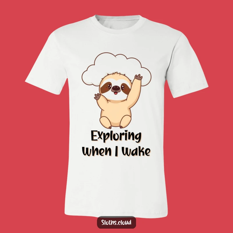 Funny Curious Sloth Cloud T-Shirt: Explore Humor with this Tee