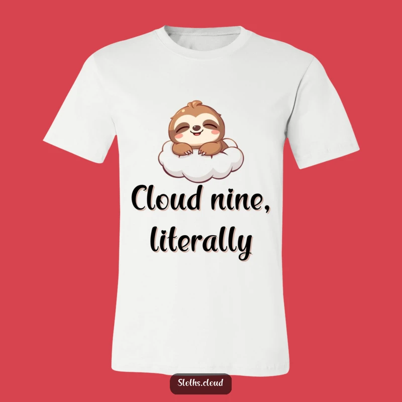 Funny Sloth Cloud T-Shirt: Blissful Smiling Sloth Floating, Adorable & Comfy Funny Gift