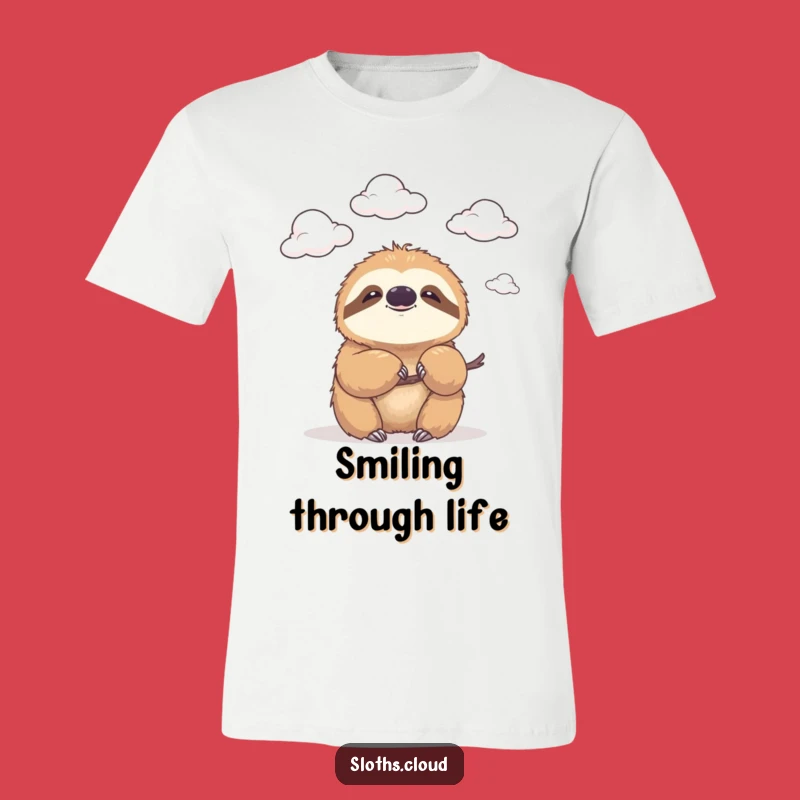 Funny Cloud Watching Sloth T-Shirt - Gentle Smile Humor Shirt