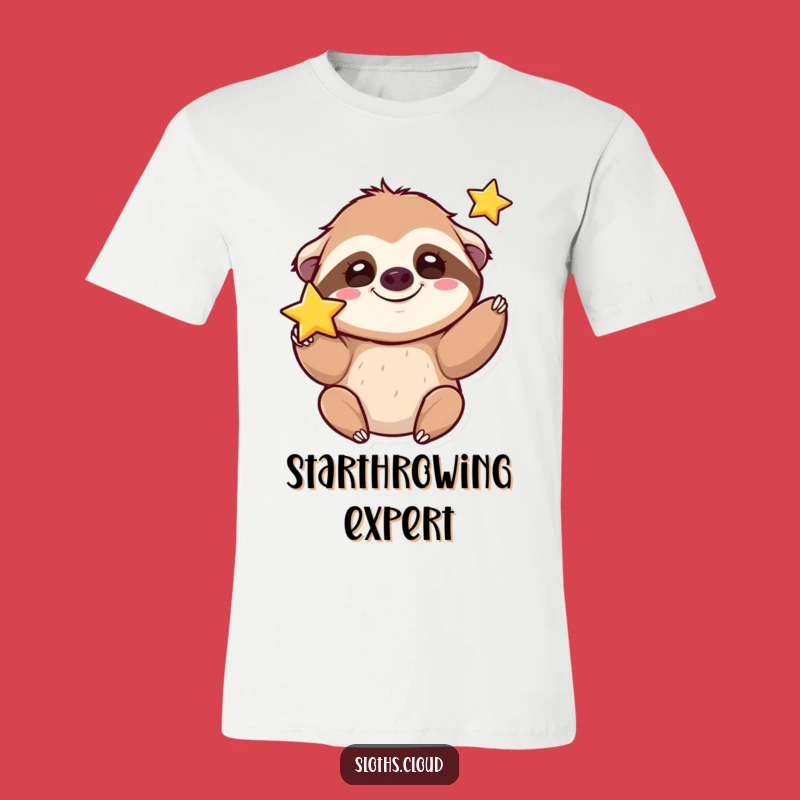Funny Kawaii Sloth T-Shirt: Spread Joy with Adorable Star Power