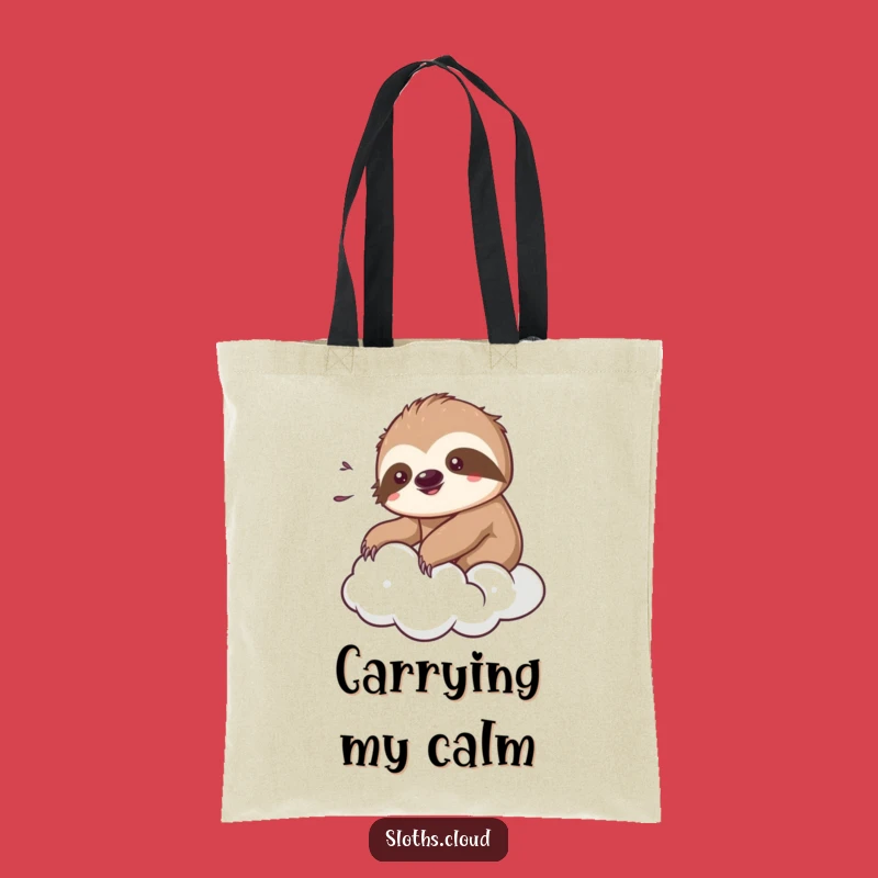 Funny Kawaii Sloth Tote Bag: Relaxing Breeze on Cloud Design