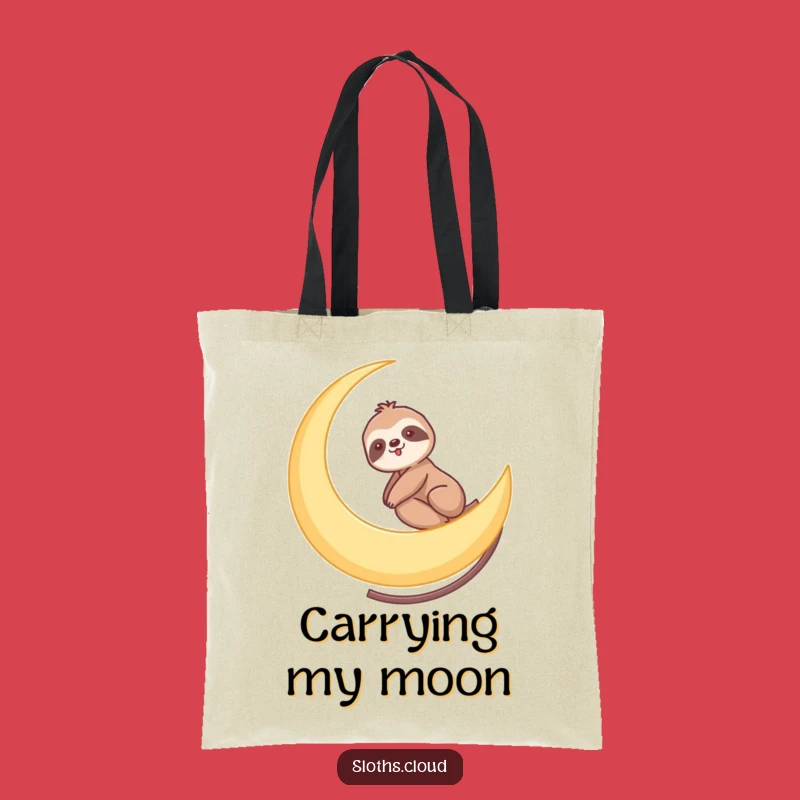 Funny Sloth Moon Ride Tote Bag - Gentle Cosmic Journey Carry-All