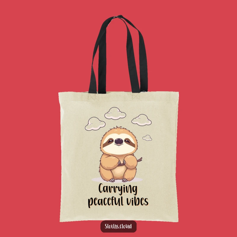 Funny Cloud Tote Bag - Smiling Sloth Carry-All for Humorous Errands