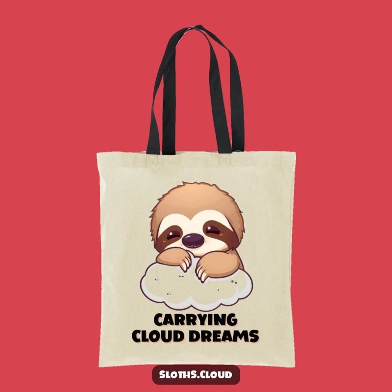 Funny Playful Sloth Cloud Tote Bag: Carry Your Whimsy with Hilarious Style