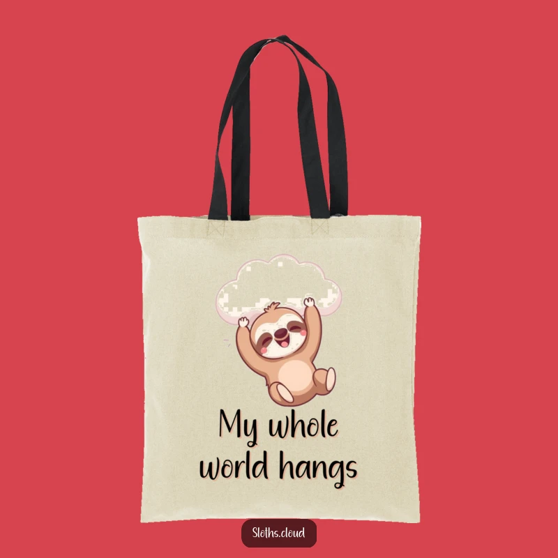 Funny Dangling Sloth Cloud Tote Bag: Hilarious & Practical Carry-All