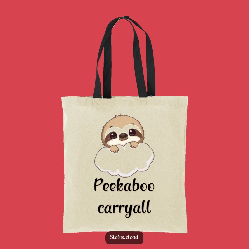 Funny Peeking Sloth Tote Bag: Curious Gift for Stylish Spies